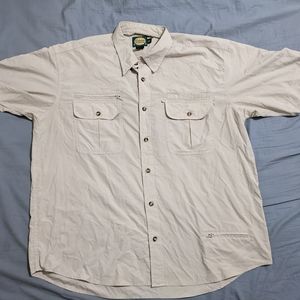 Cabela's short sleeve khaki fishing button down